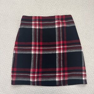 Talbots Red and Black Plaid Mini Skirt